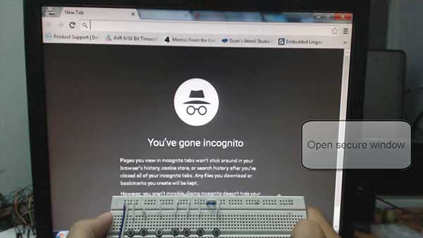 Image showing Browser specific USB Keyboard being used with chrome