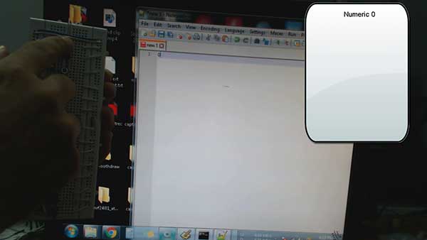 Image showing number 0 typed from Arduino USB Keypad