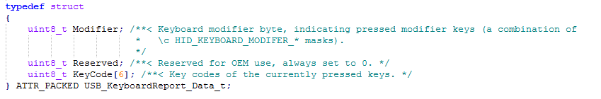 Screenshot of Data Input Report from HIDClassCommon.h in LUFA Library Screenshot of Data Input Report from HIDClassCommon.h in LUFA Library